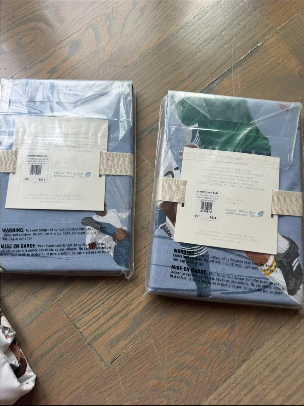 Pottery Barn Kids Vintage Soccer Queen Flat Sheet and 2 Shams